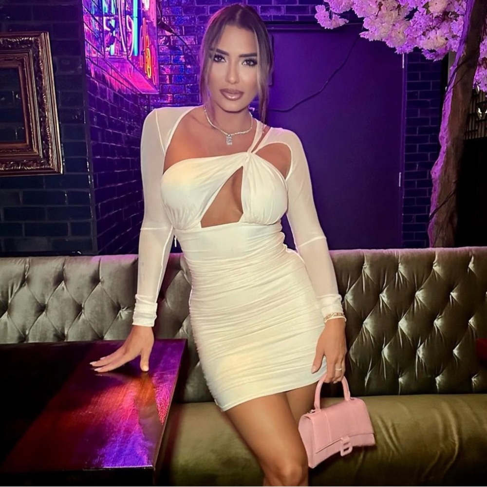 Oh Polly Asymmetrical Dress in cream